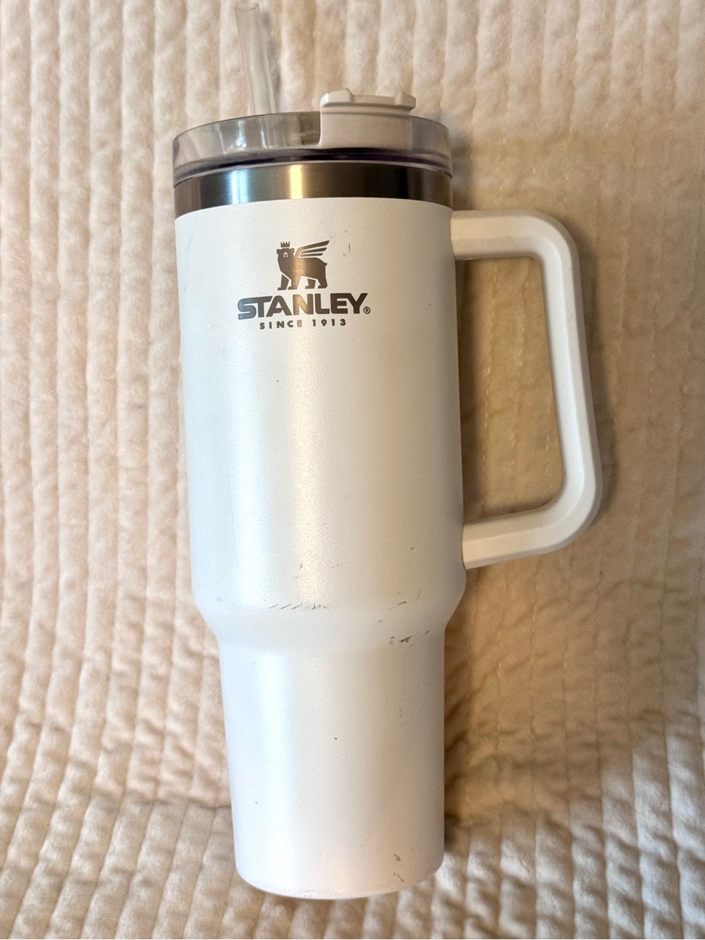 Stanley 40oz. White Insulated Travel Tumbler with Handle